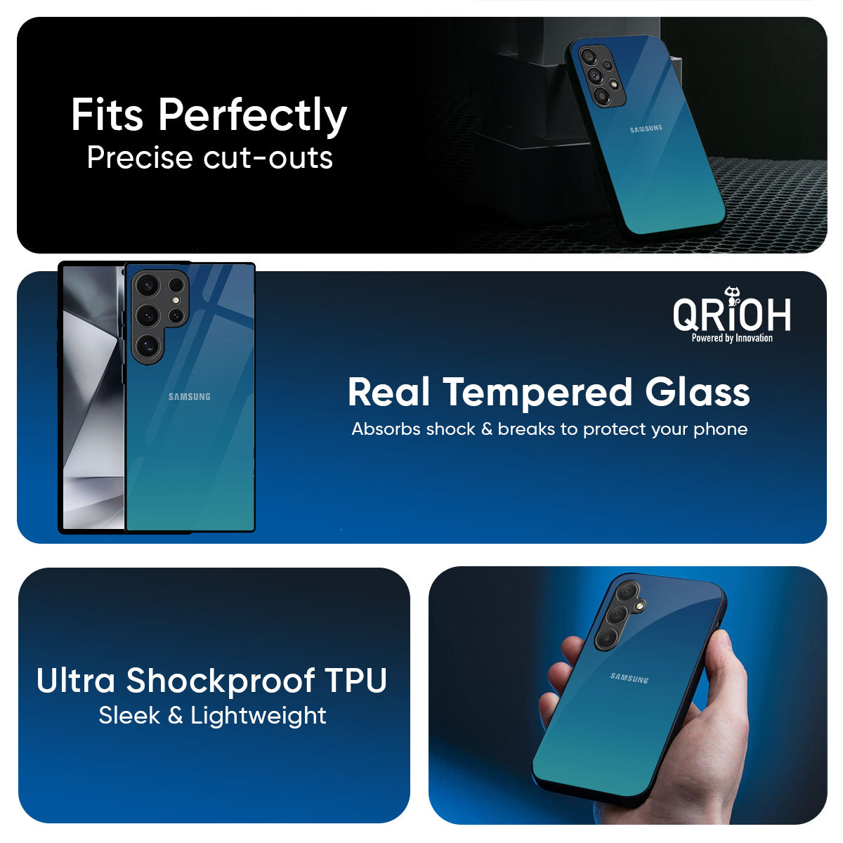Celestial Blue Glass Case For Samsung Galaxy A57 5G