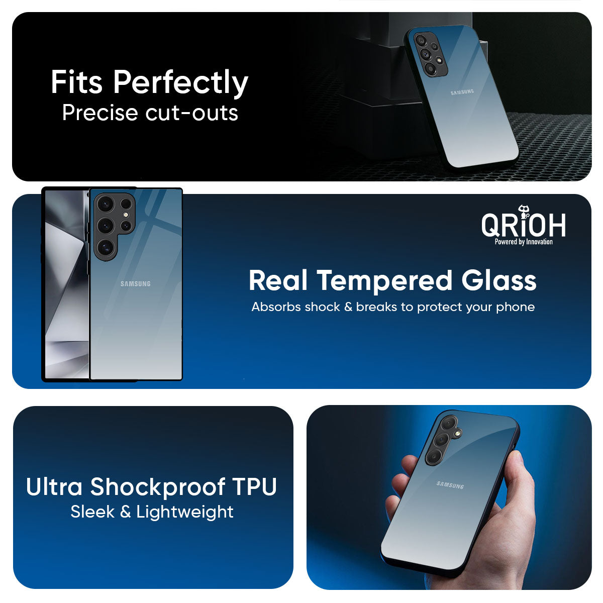 Deep Sea Space Glass Case for Samsung Galaxy M56 5G