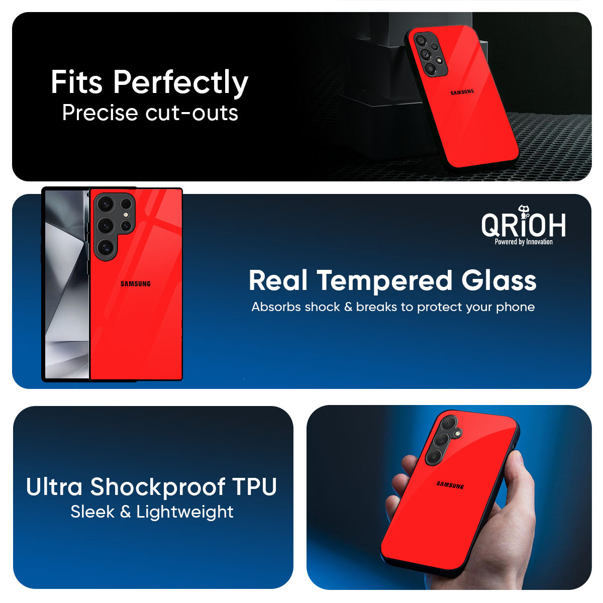 Blood Red Glass Case for Samsung Galaxy M56 5G
