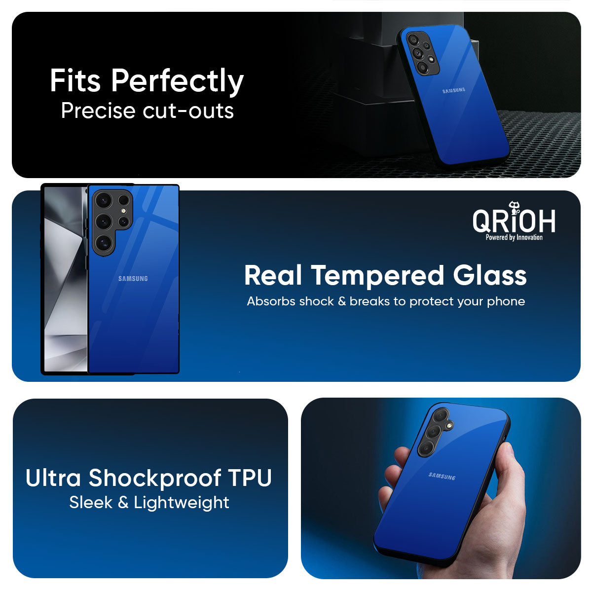 Egyptian Blue Glass Case for Samsung Galaxy M56 5G