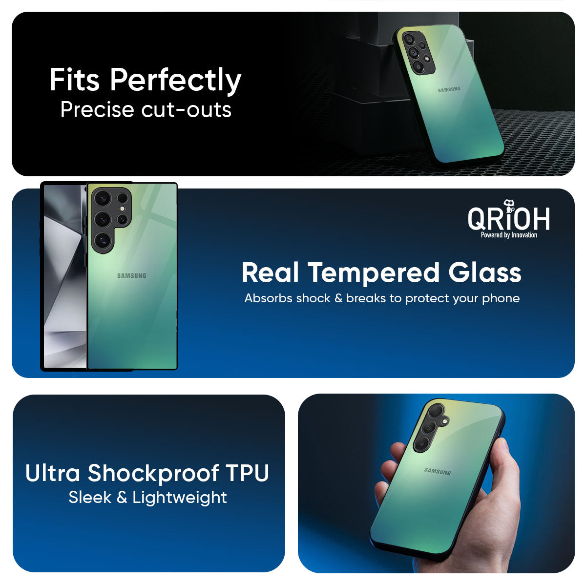 Dusty Green Glass Case for Samsung Galaxy M56 5G