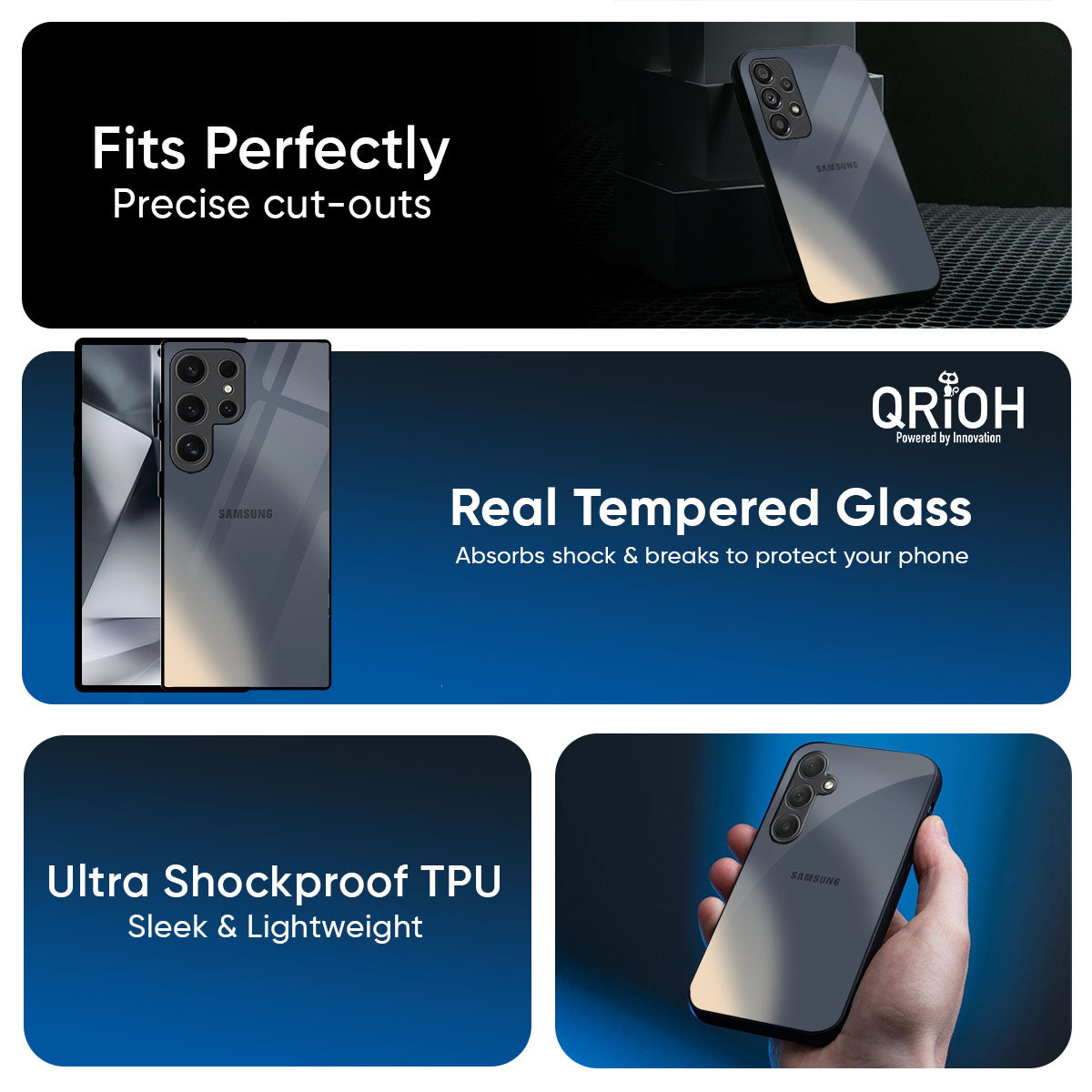 Metallic Gradient Glass Case for Samsung Galaxy M56 5G