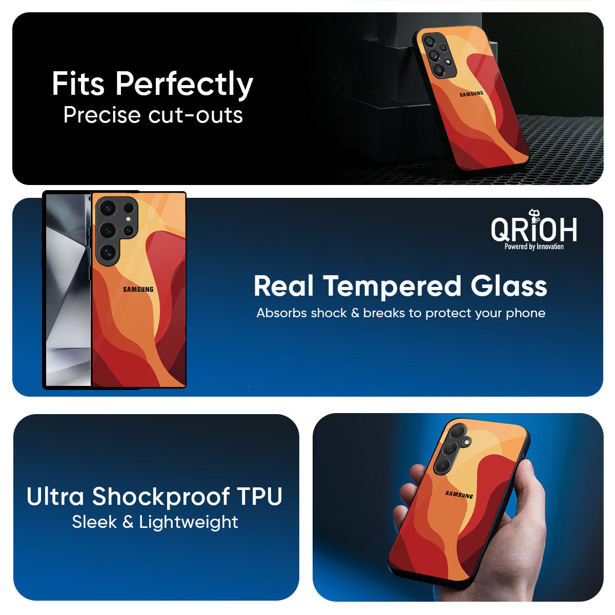 Magma Color Pattern Glass Case for Samsung Galaxy M56 5G