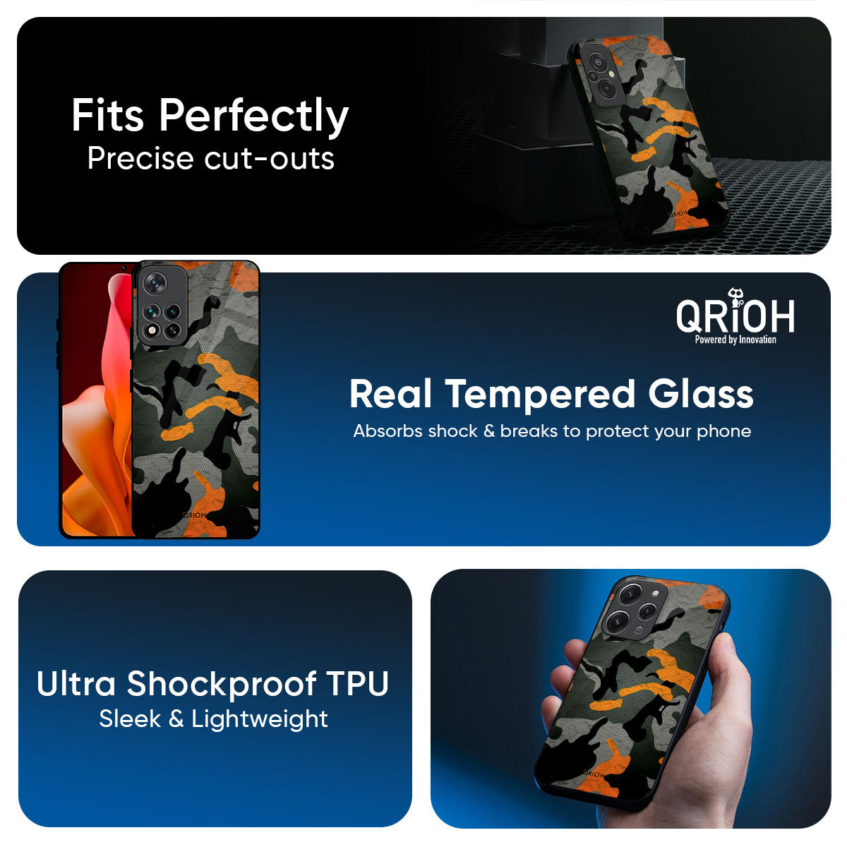 Camouflage Orange Glass Case For Mi 14 Ultra 5G