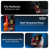 Floral Decorative Glass Case For Redmi 15 5G