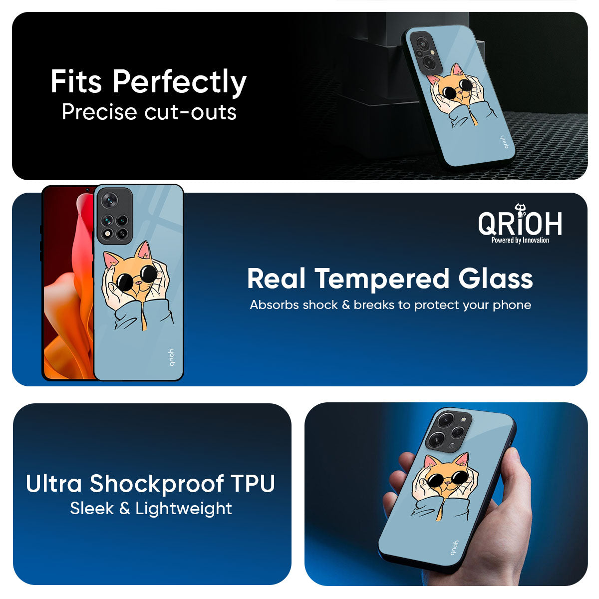 Adorable Cute Kitty Glass Case For Mi 15 5G