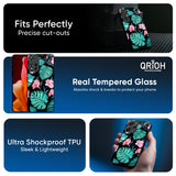 Tropical Leaves & Pink Flowers Glass Case for Redmi 15 5G