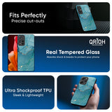 Blue Golden Glitter Glass Case for Redmi 15 5G