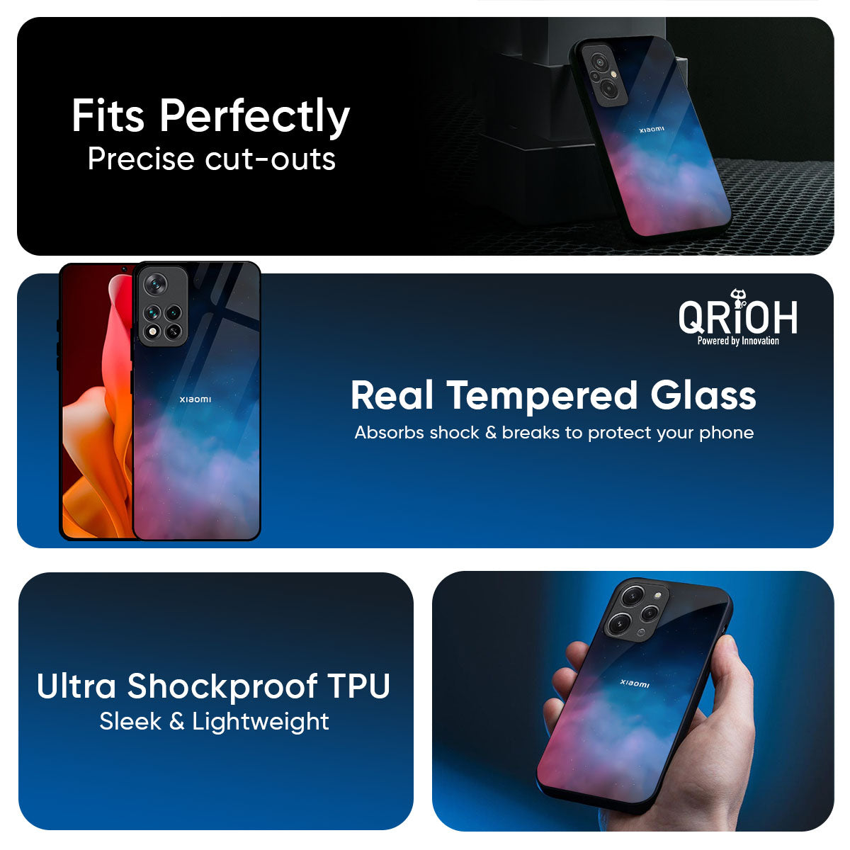 Cloudy Galaxy Glass Case for Redmi Note 15 5G