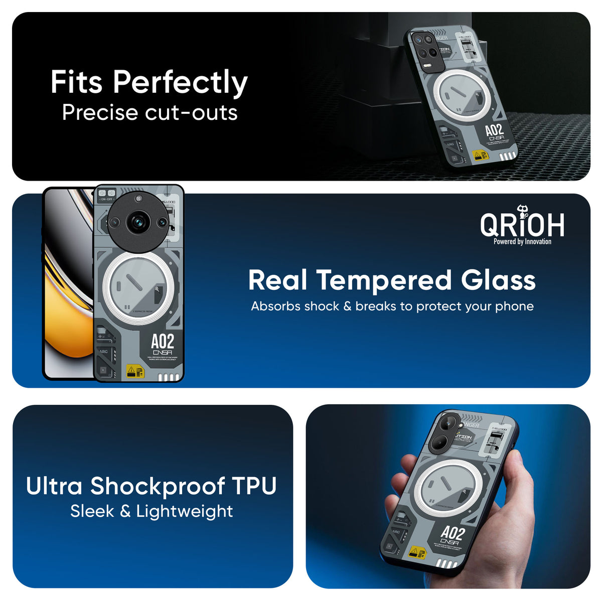 Modern Technology Glass Case for Realme 8 Pro