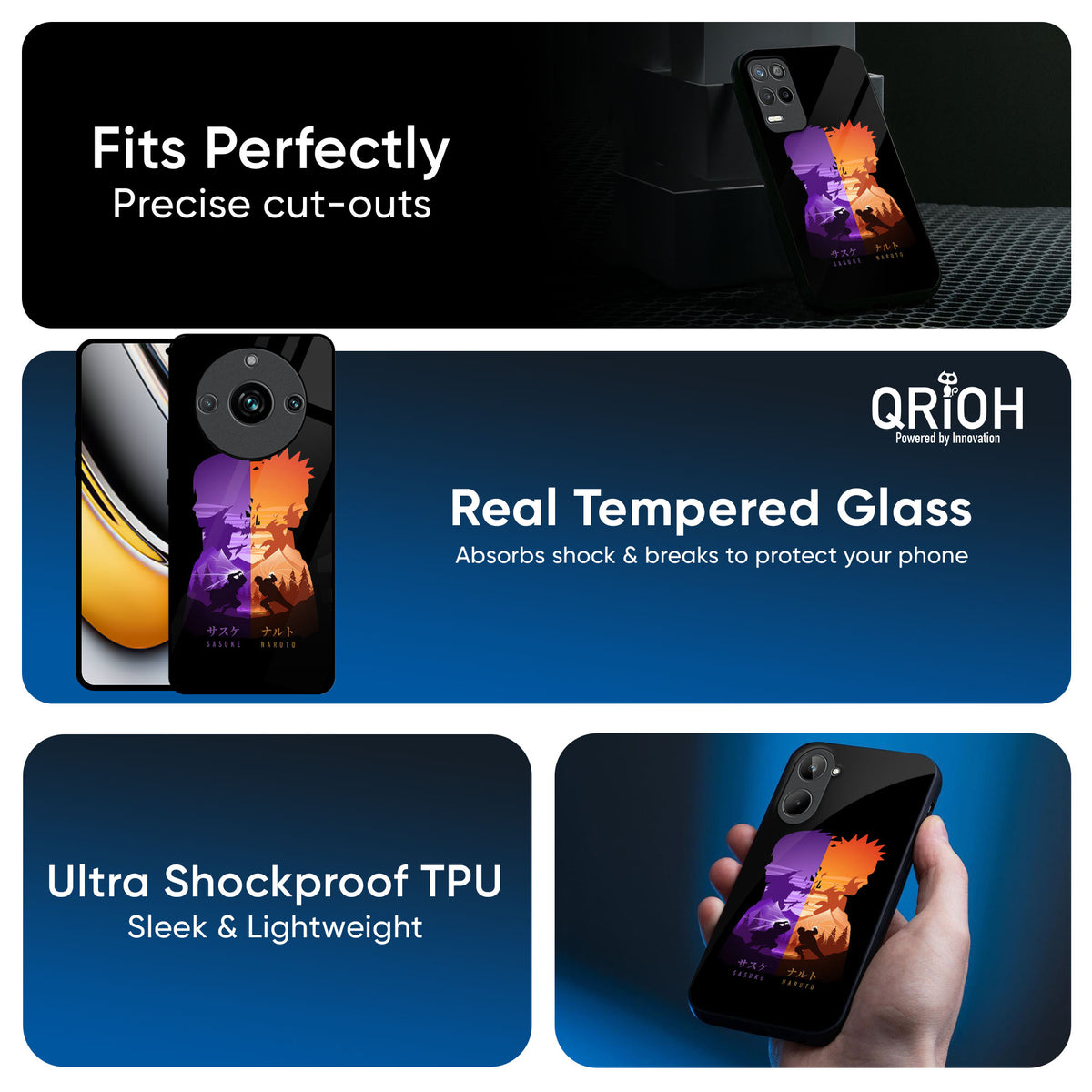 Minimalist Anime Glass Case for Realme 13 Plus 5G