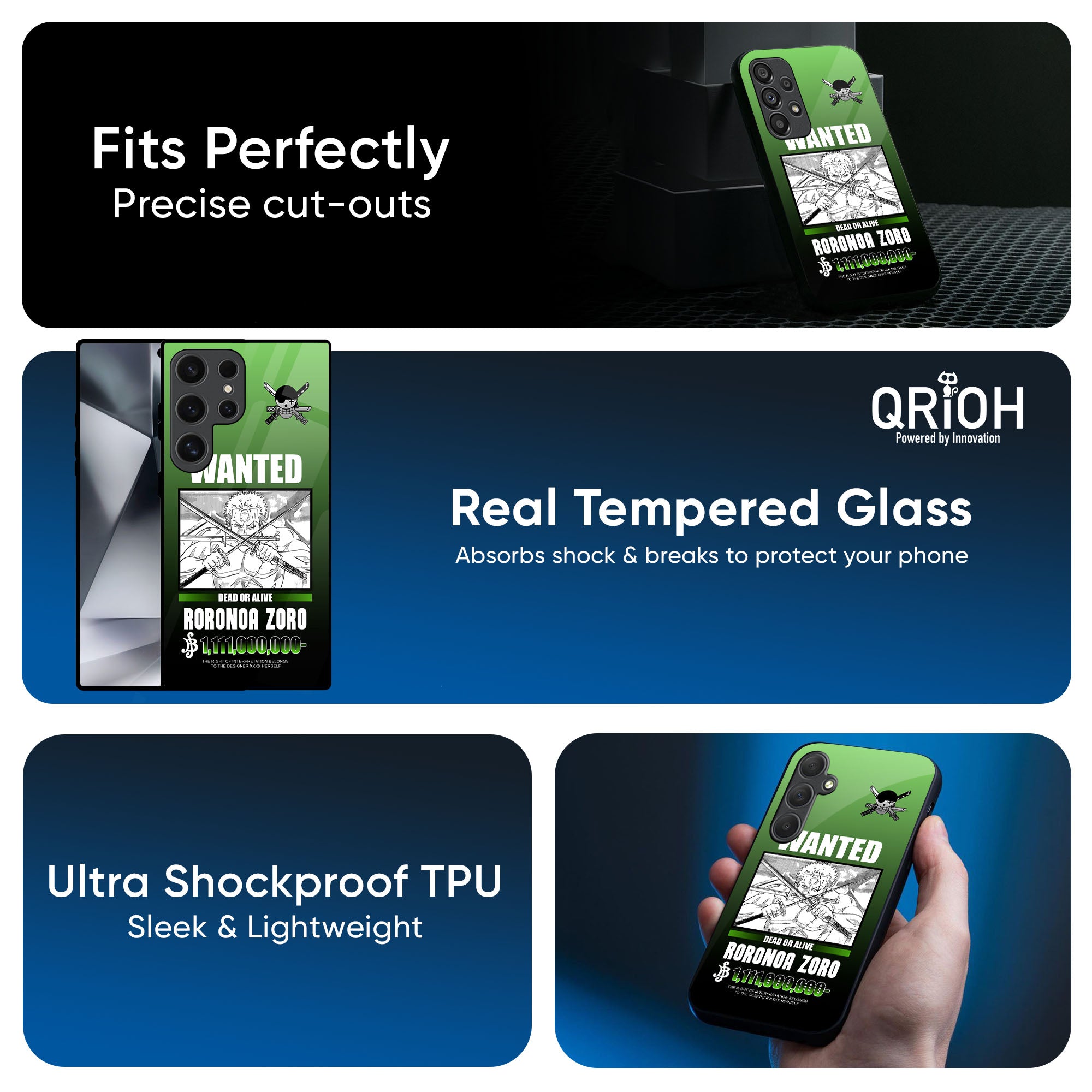Zoro Wanted Glass Case for Samsung Galaxy A56 5G