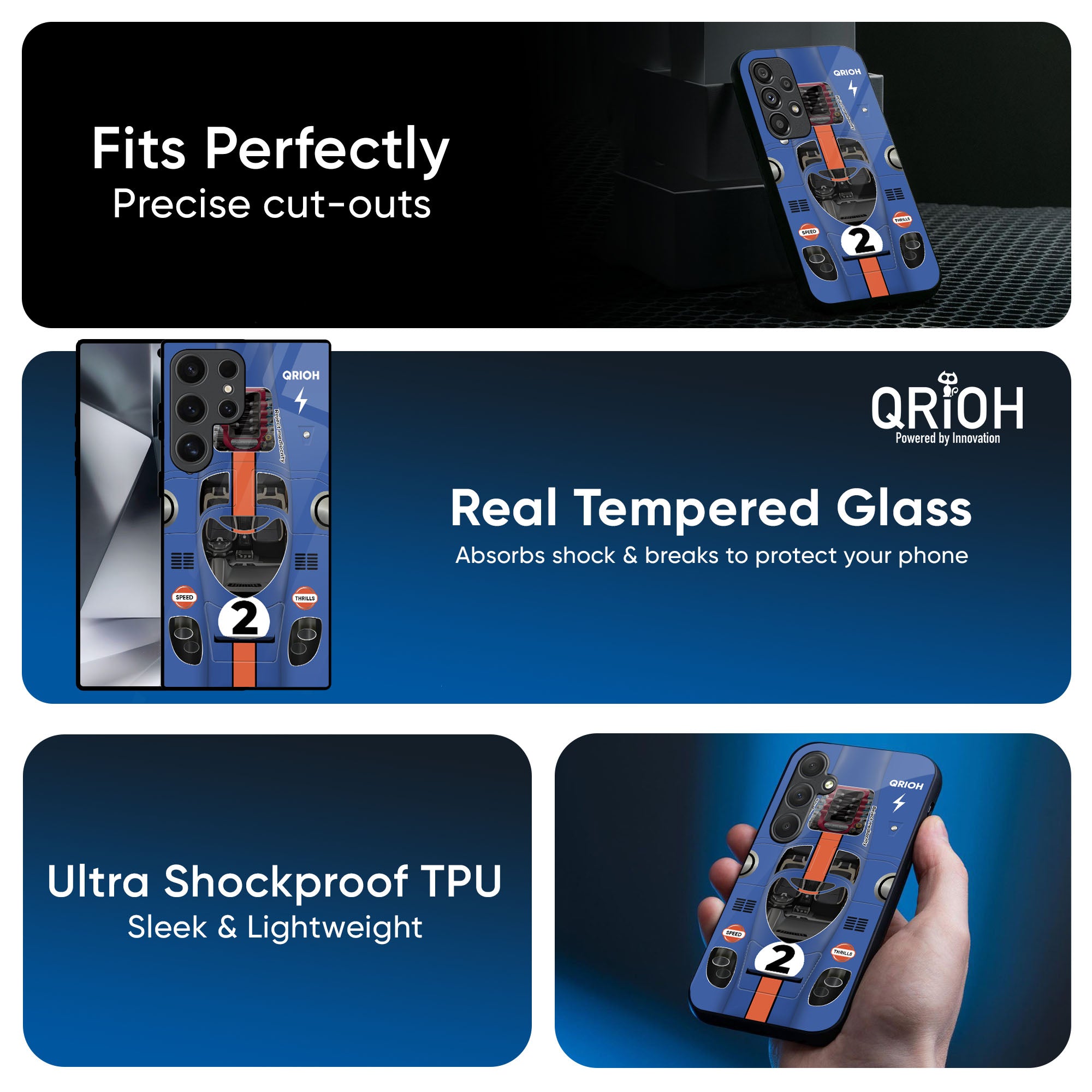 Car Adiction Glass Case for Samsung Galaxy F41