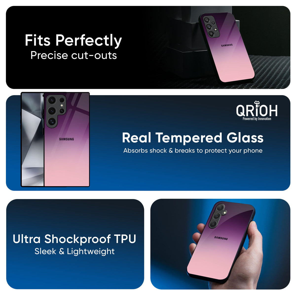 Purple Gradient Glass case for Samsung Galaxy A26 5G