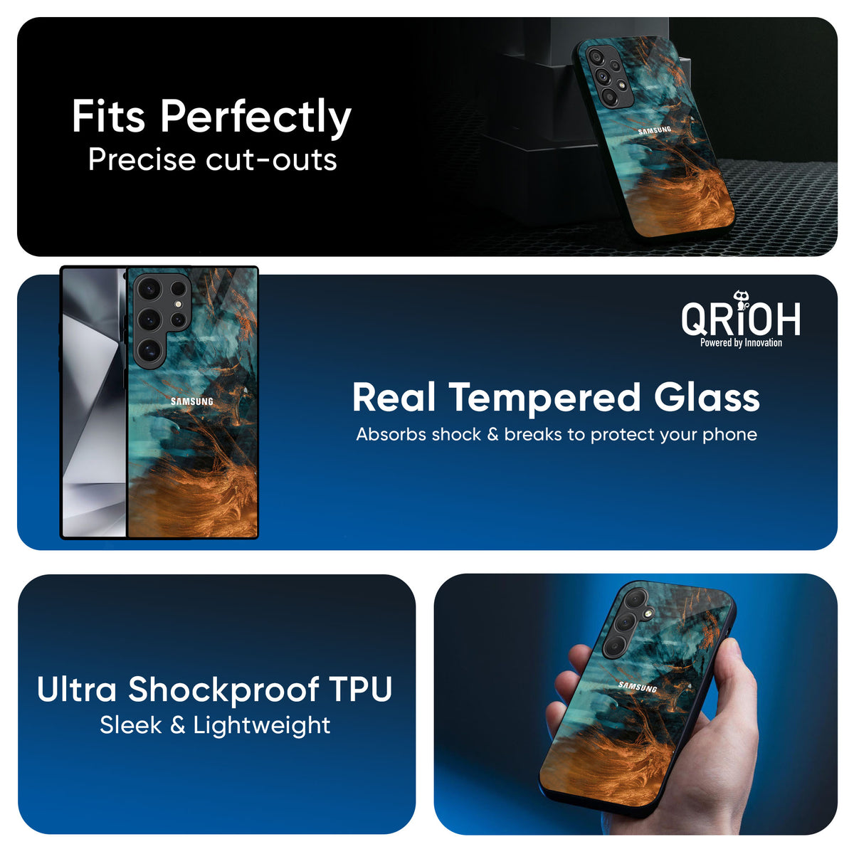 Golden Splash Glass Case for Samsung Galaxy A36 5G