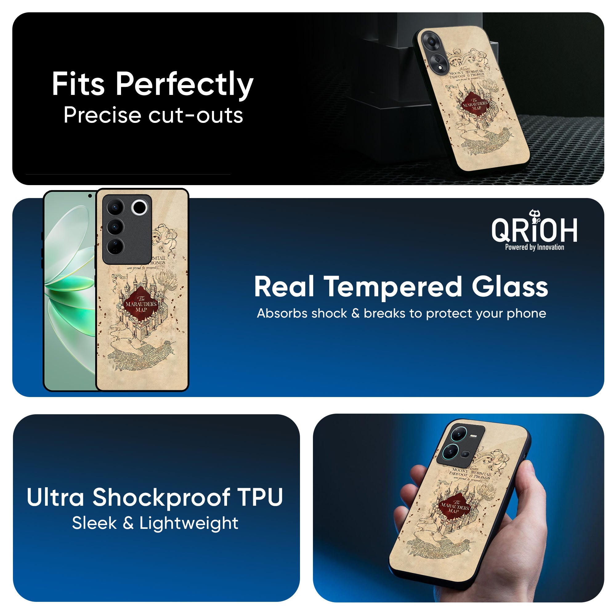 Magical Map Glass Case for IQOO Z9s Pro 5G