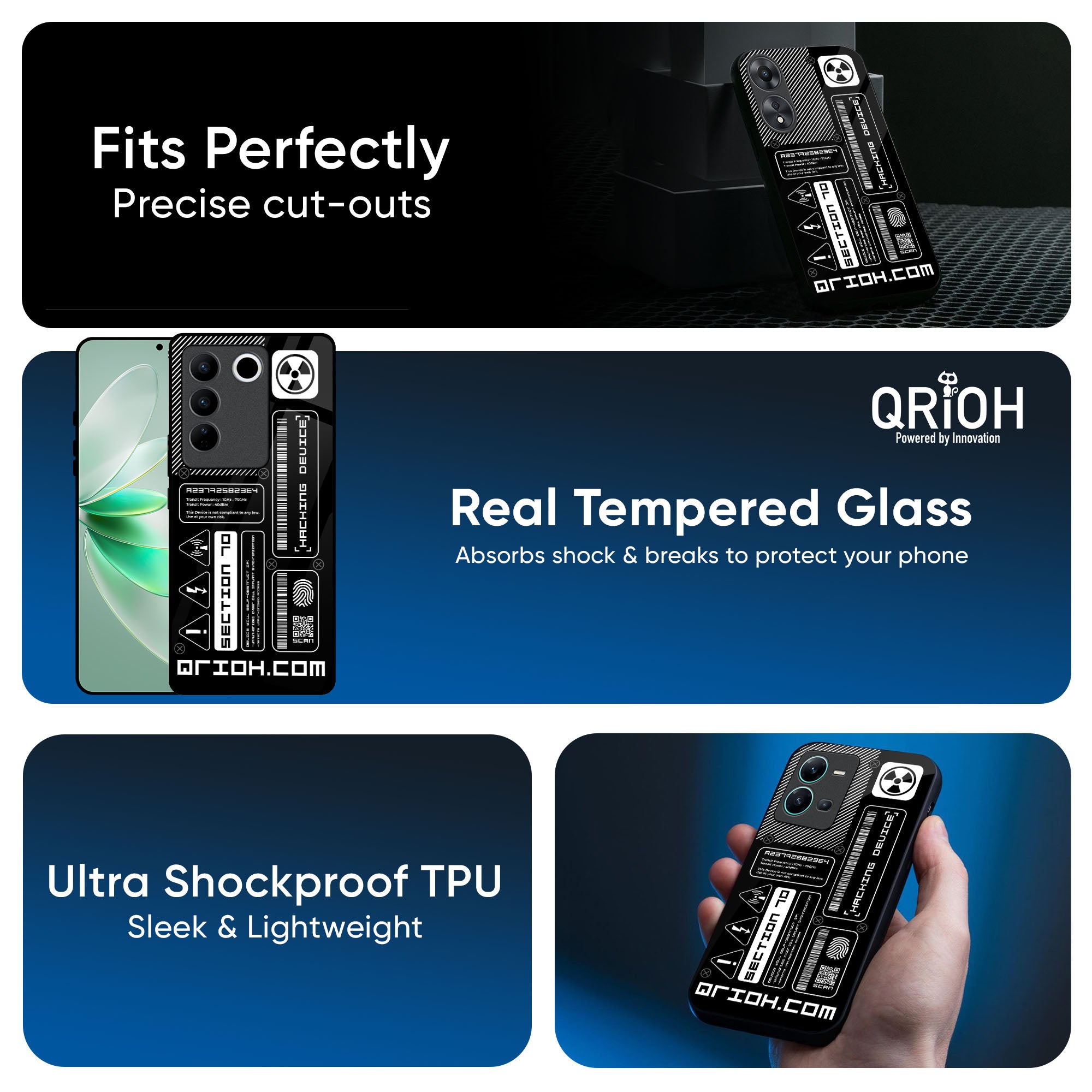 Futuristic Art Glass Case for Vivo V20 Pro