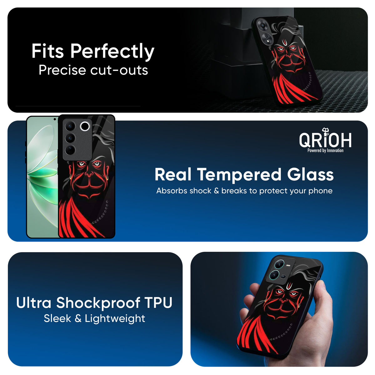 Lord Hanuman Glass Case For Vivo T3 Pro 5G