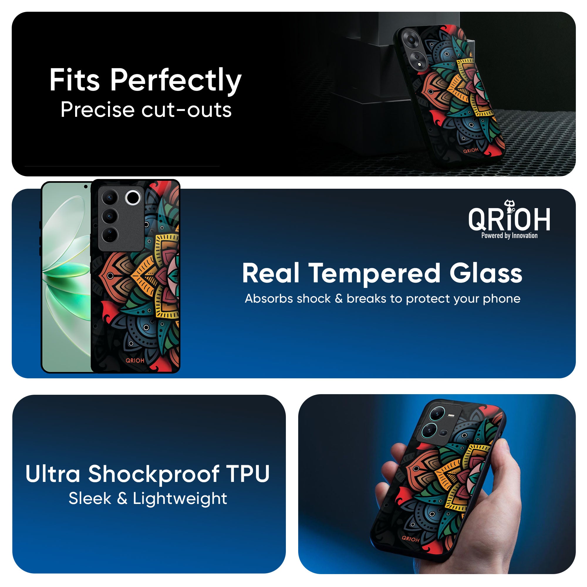 Retro Gorgeous Flower Glass Case for IQOO 13 5G