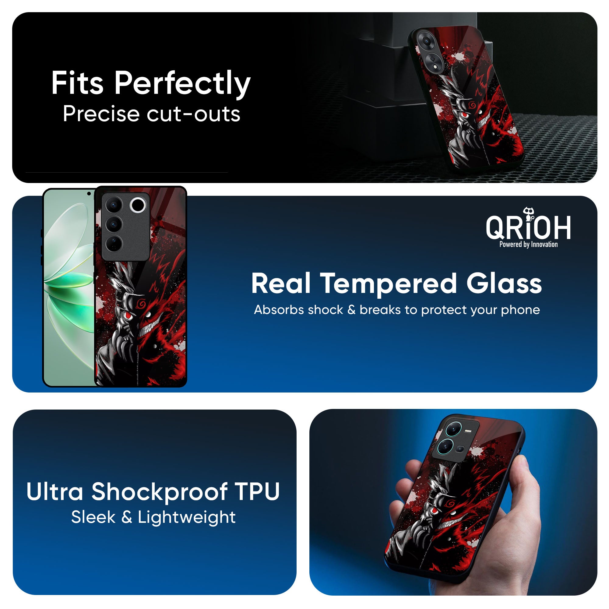 Dark Character Glass Case for IQOO Z9s Pro 5G