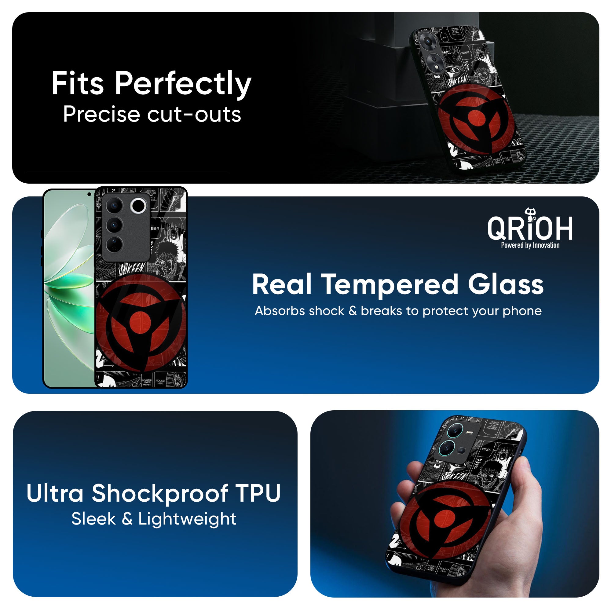 Sharingan Glass Case for IQOO Z9s Pro 5G