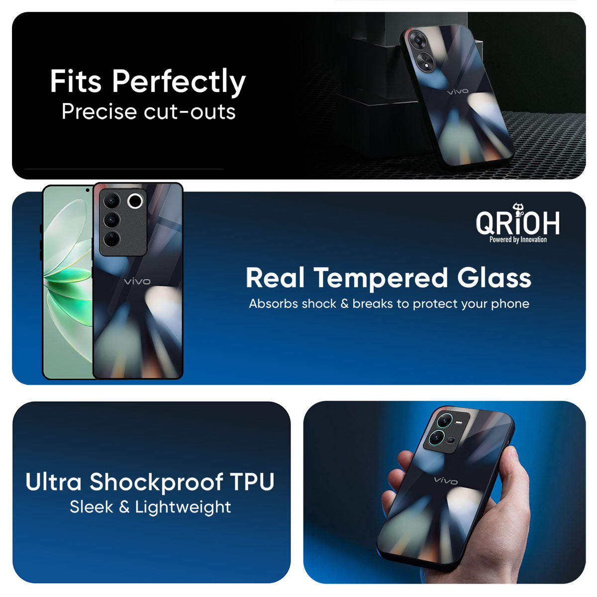 Colorful Illusion Glass Case for IQOO Z9s Pro 5G