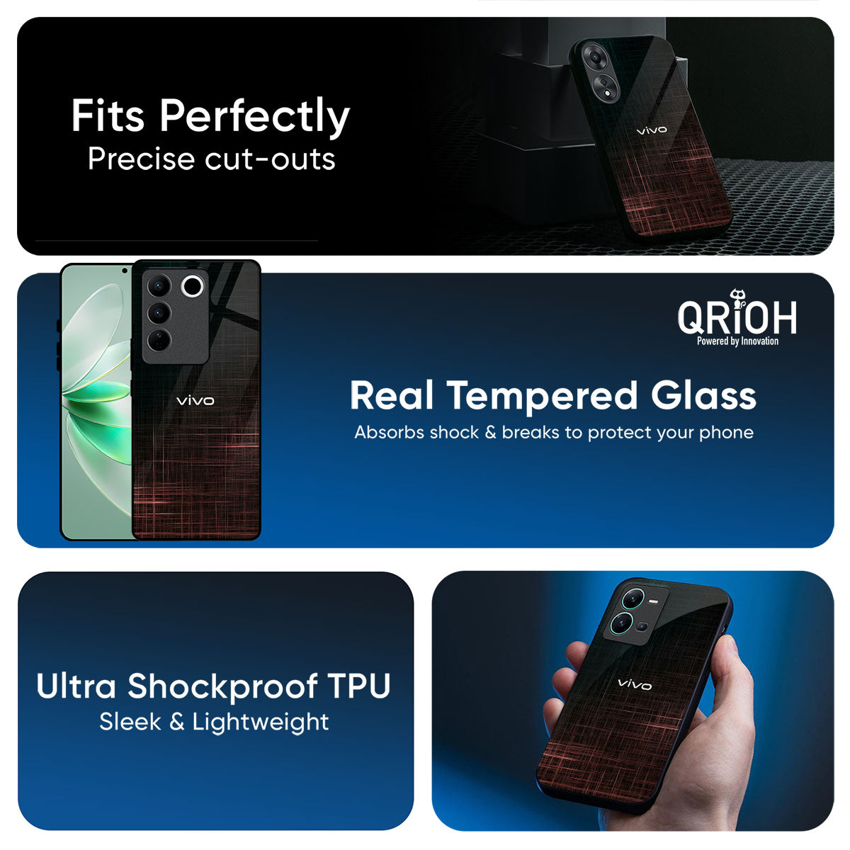 Wooden Mat Glass Case for IQOO Z9s Pro 5G