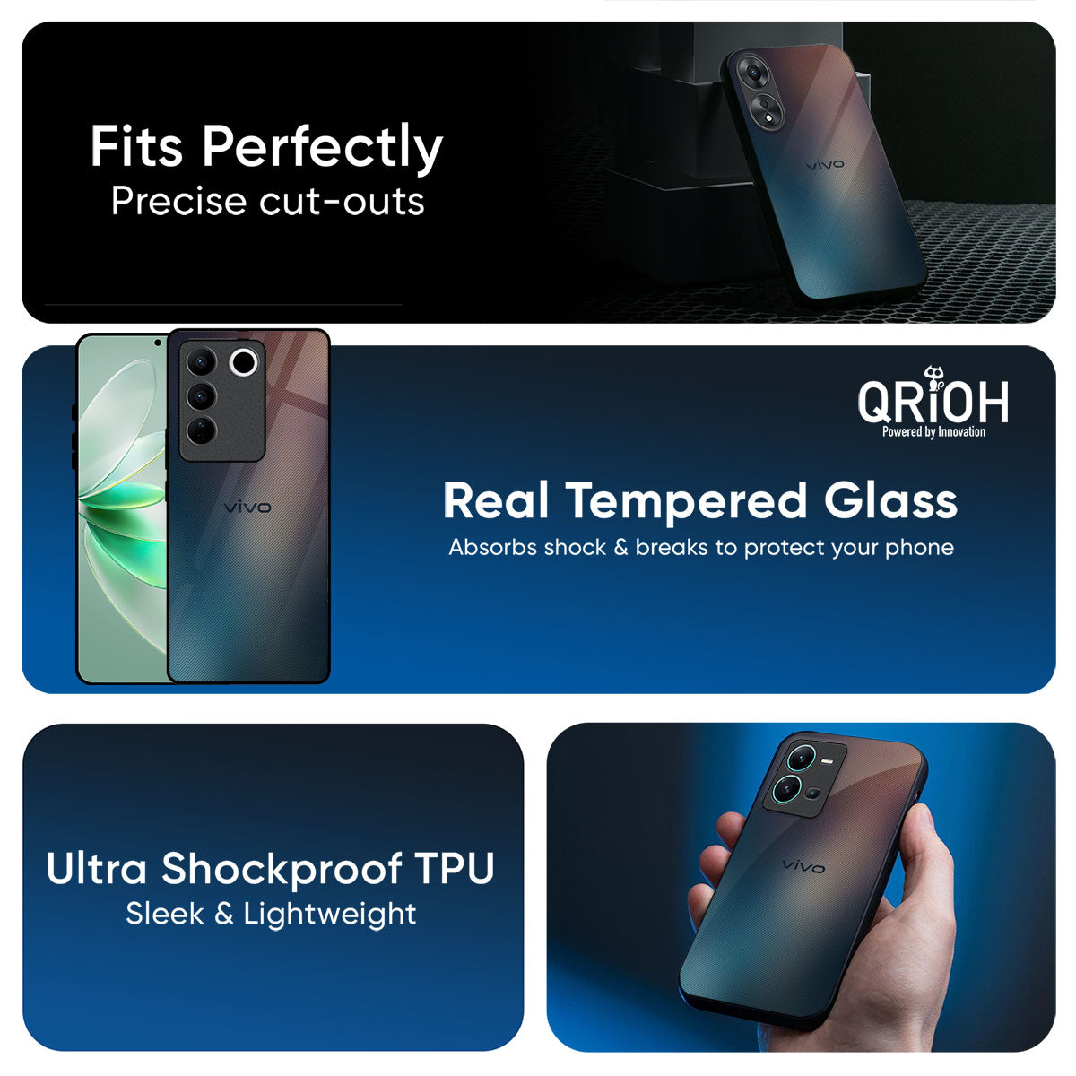 Dust Strom Glass Case for IQOO Z9s Pro 5G