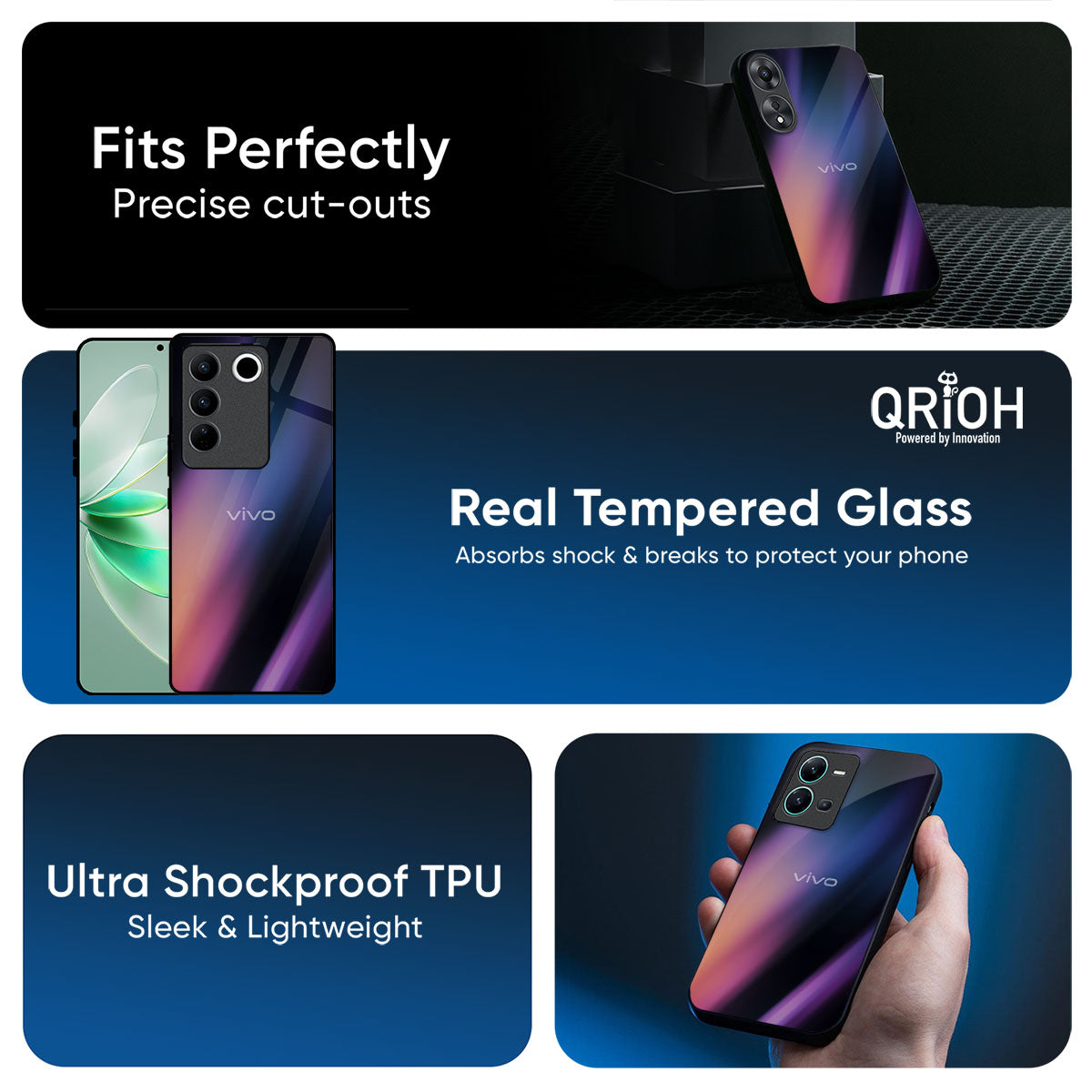 Color Fluid Glass Case for IQOO Z9s Pro 5G
