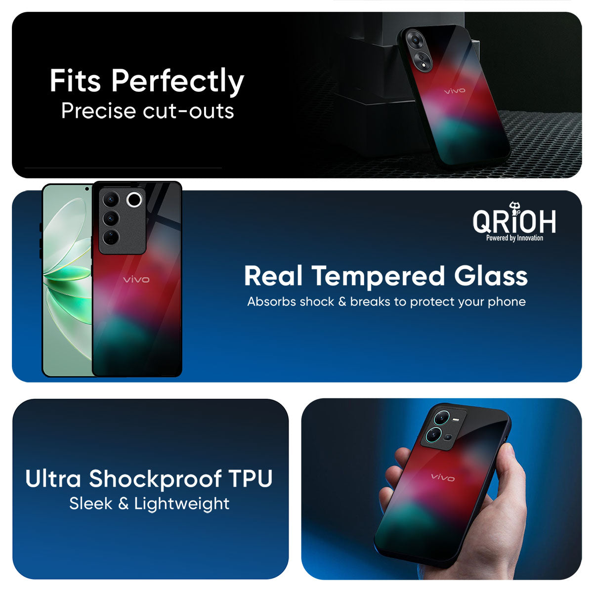 Mystere Red Glass Case for IQOO Z9s Pro 5G