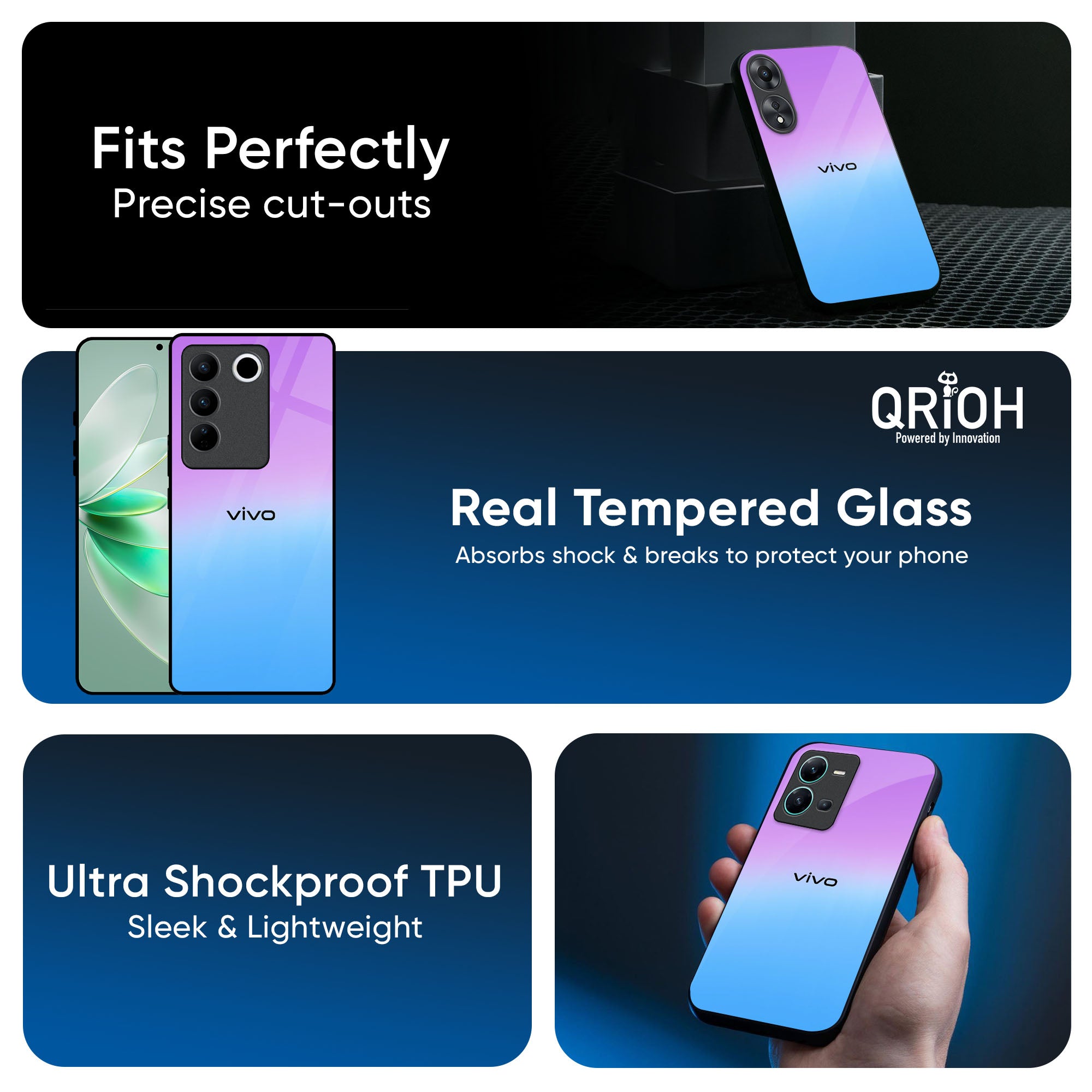 Unicorn Pattern Glass Case for IQOO Z9s Pro 5G