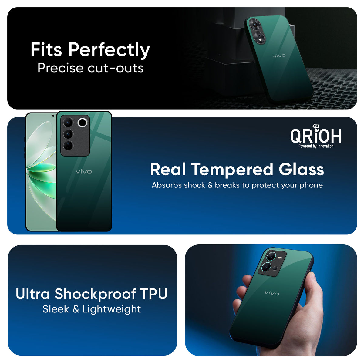 Palm Green Glass Case For IQOO Z6 5G