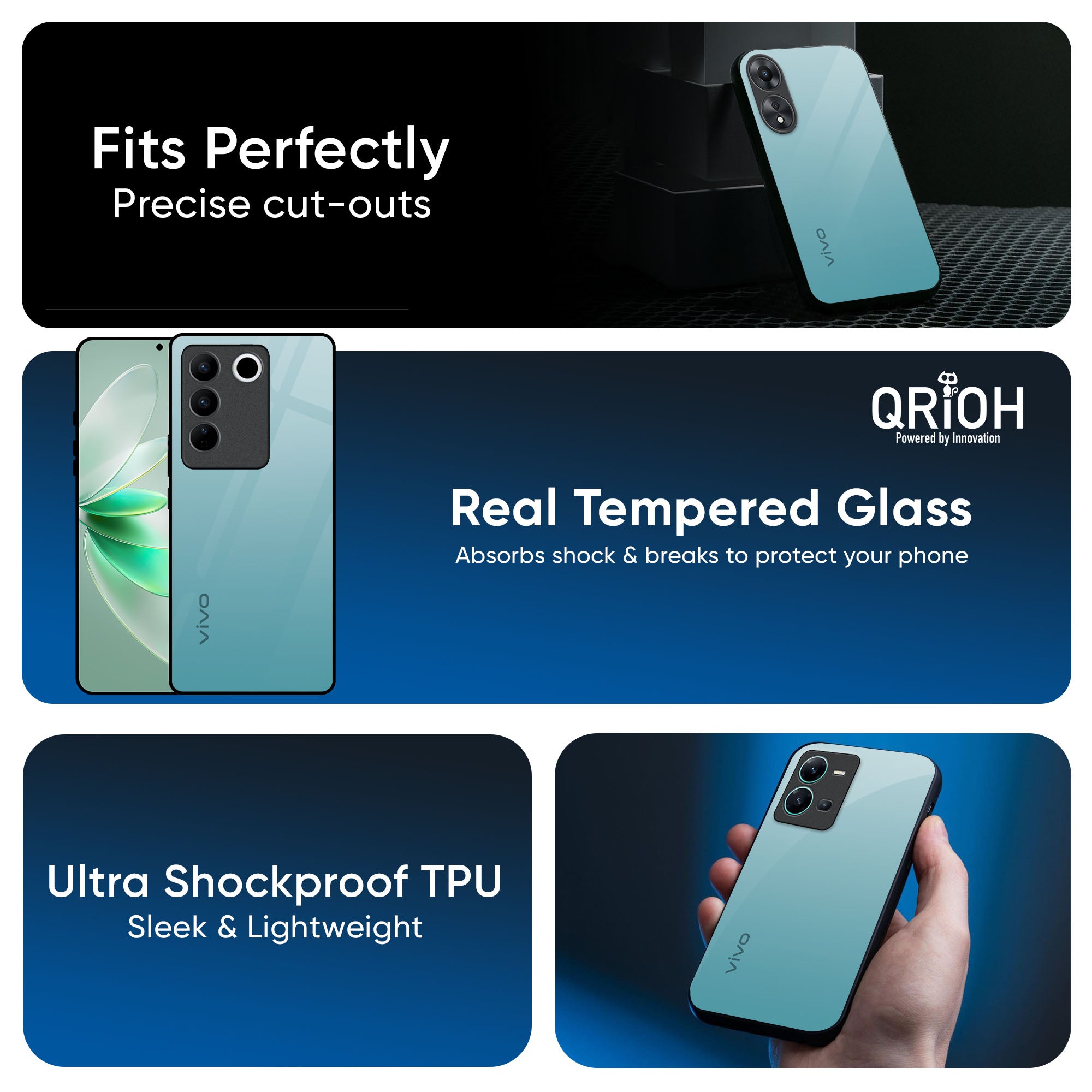 Arctic Blue Glass Case For IQOO 13 5G