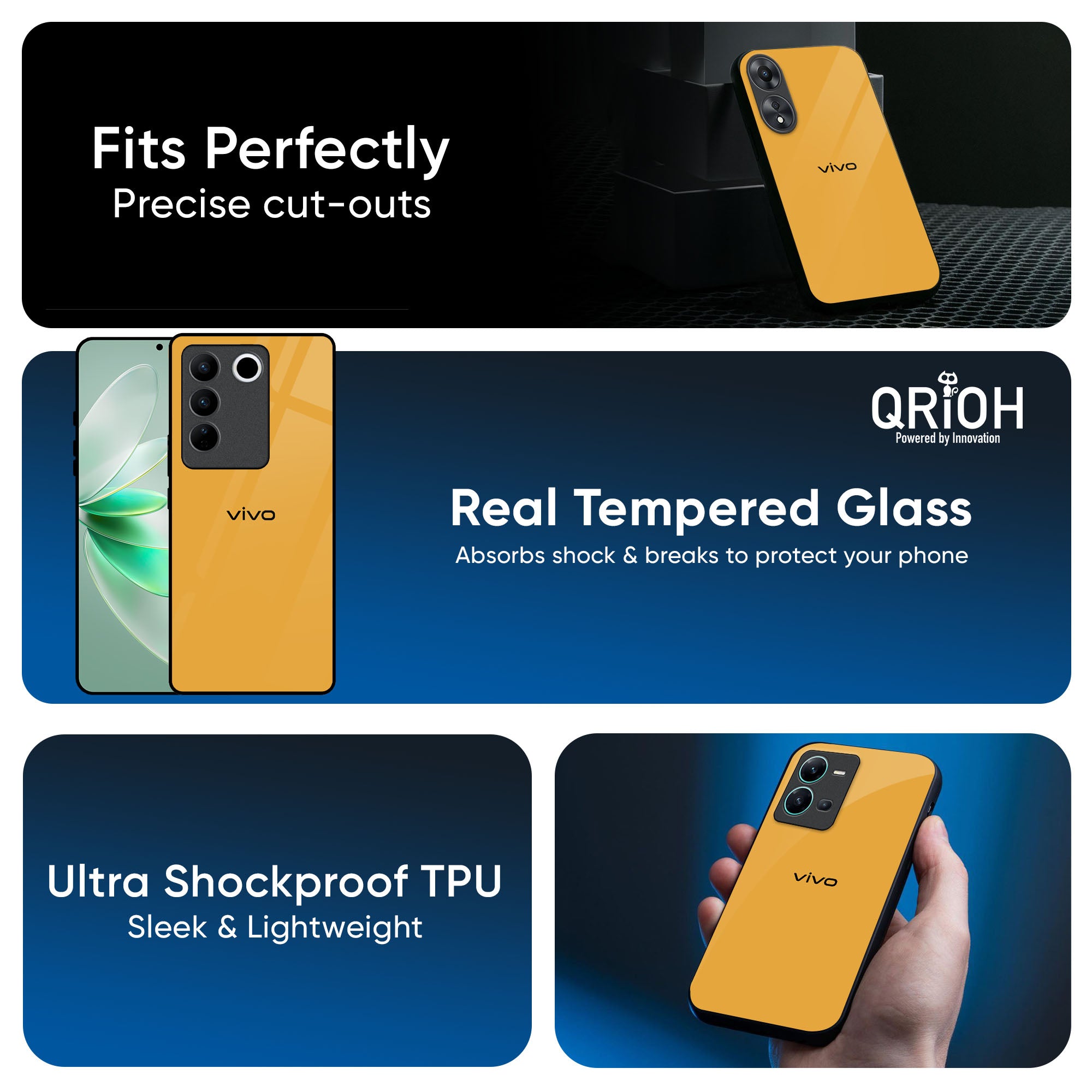 Fluorescent Yellow Glass case for IQOO Z9s Pro 5G