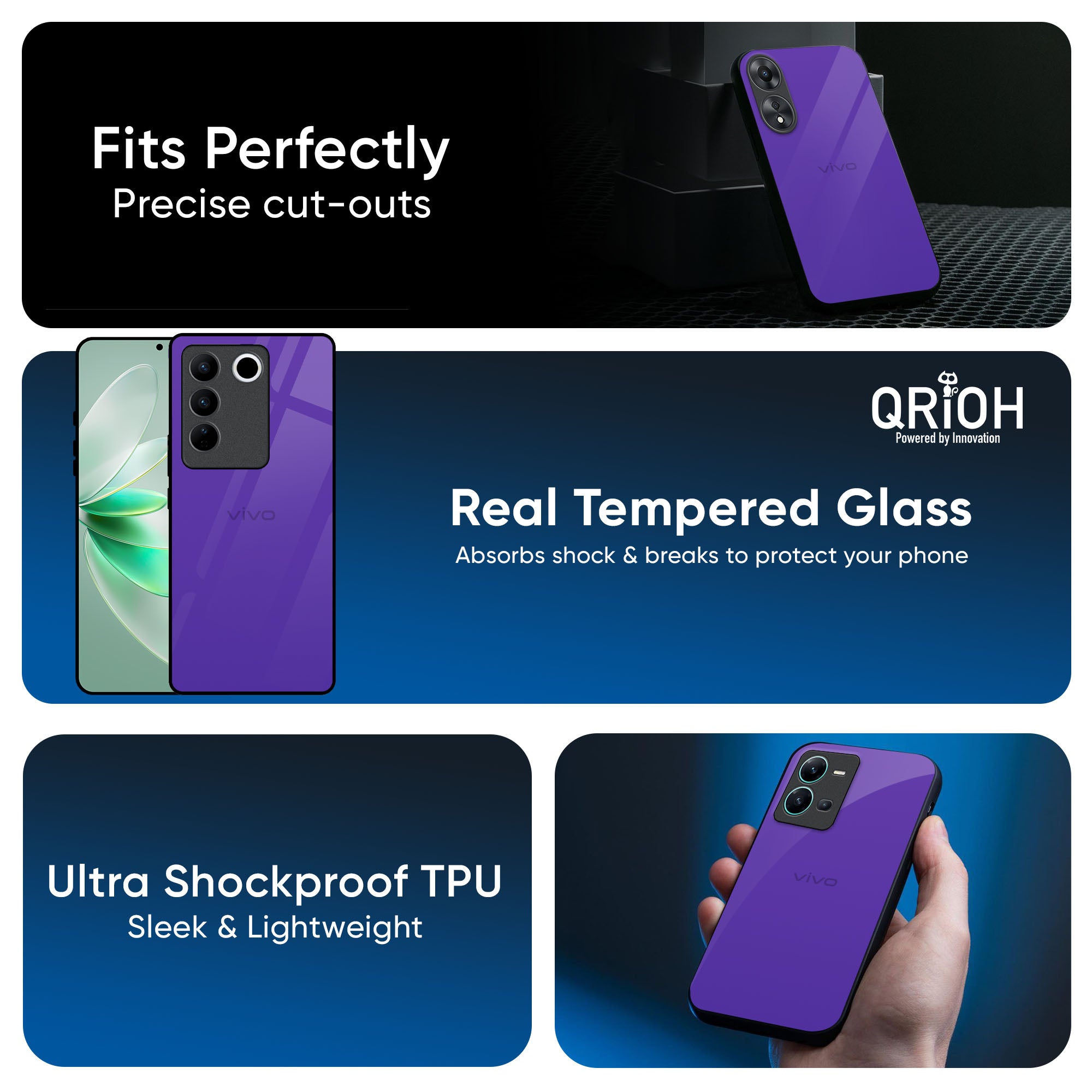 Amethyst Purple Glass Case for IQOO Z9s Pro 5G