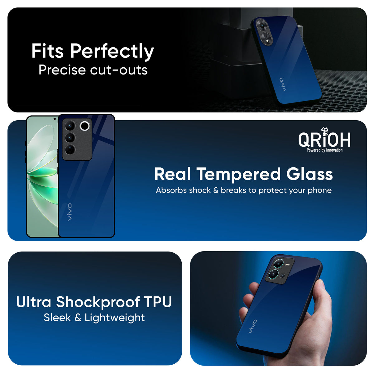Very Blue Glass Case for IQOO Z6 5G