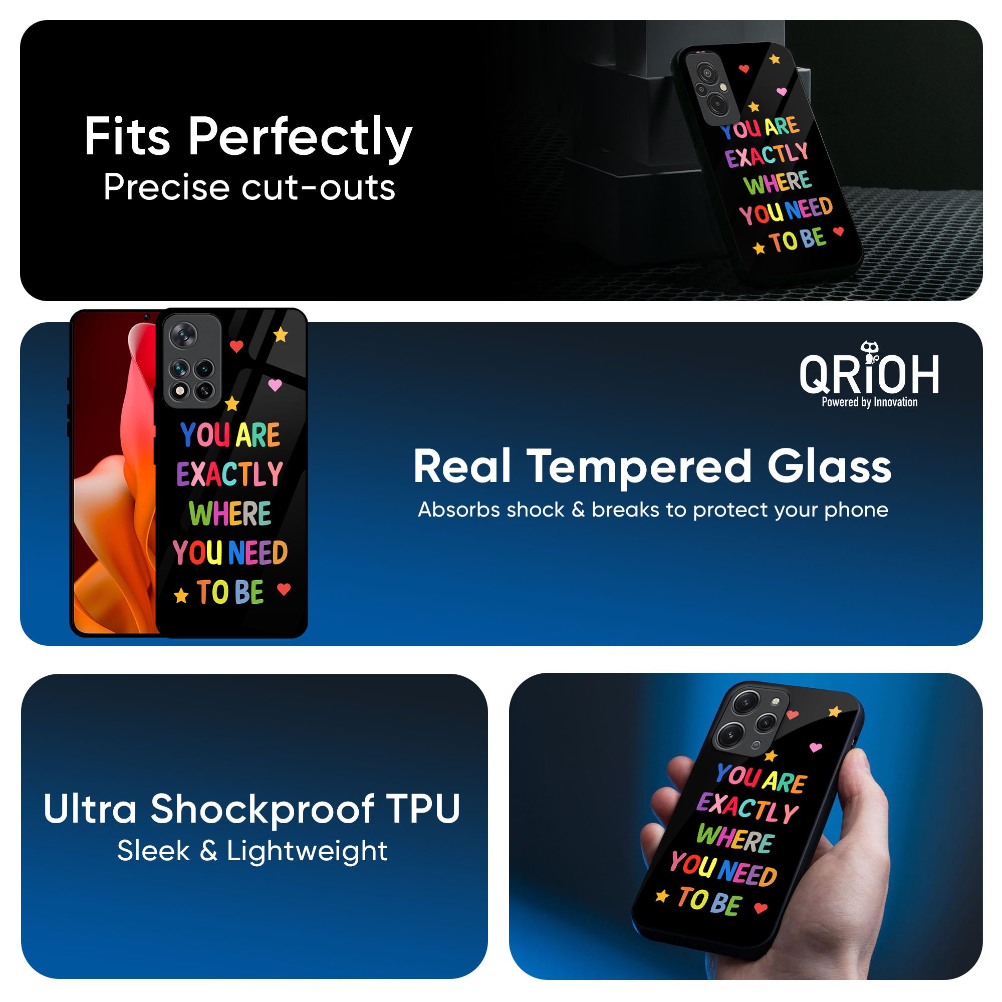 Magical Words Glass Case for Redmi Note 14 5G