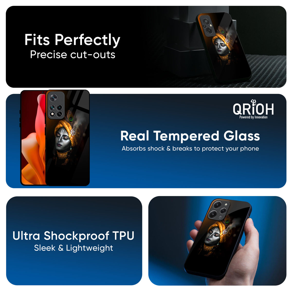 Ombre Krishna Glass Case for Mi 14 CIVI
