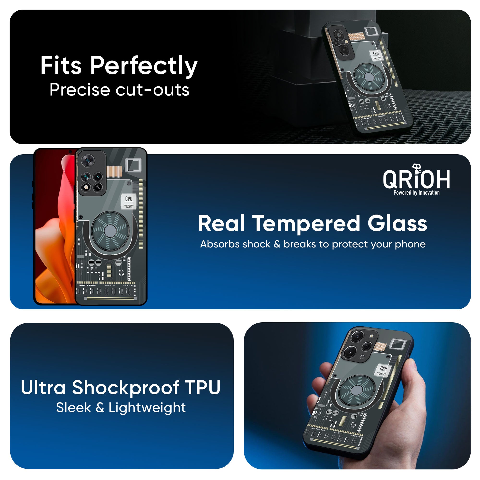 Motherboard Circuit Glass Case for Redmi Note 12 5G