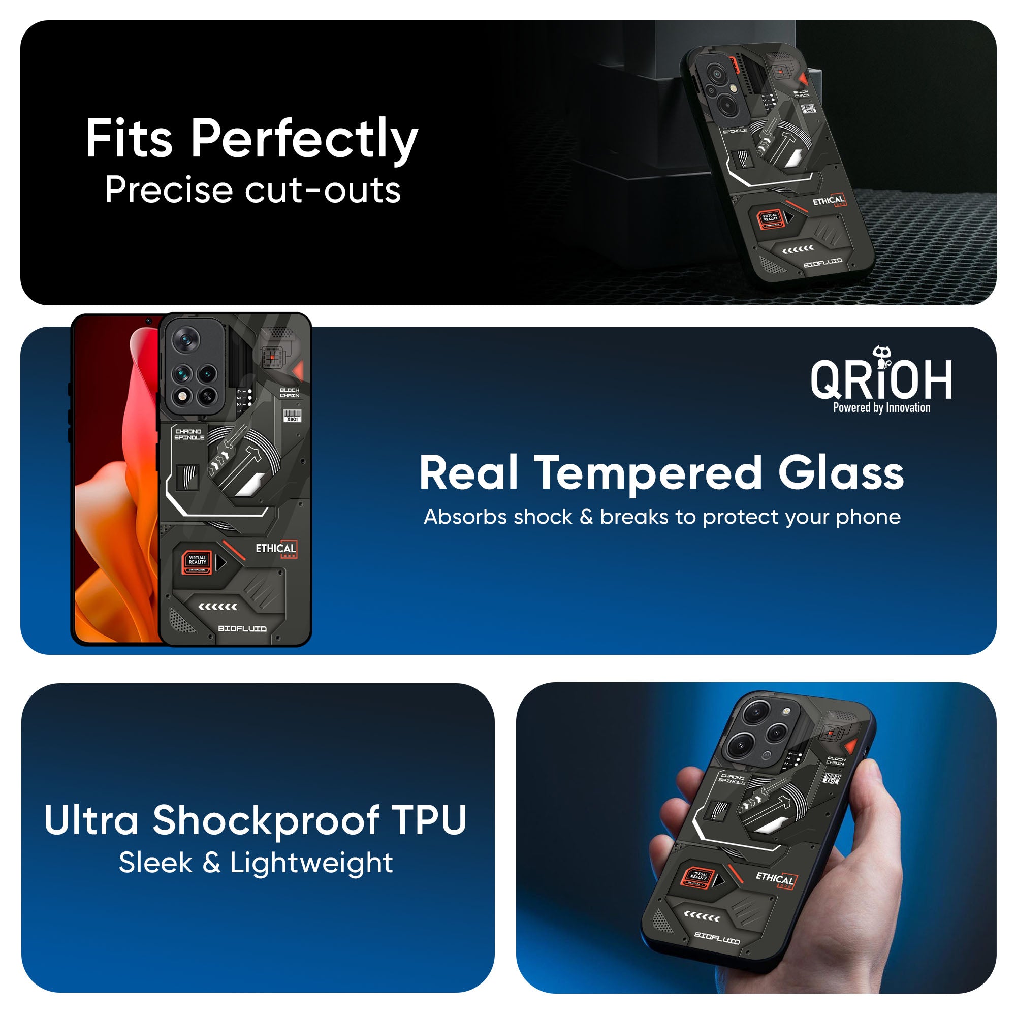 Tech Aesthetics Glass Case for Redmi Note 12 5G