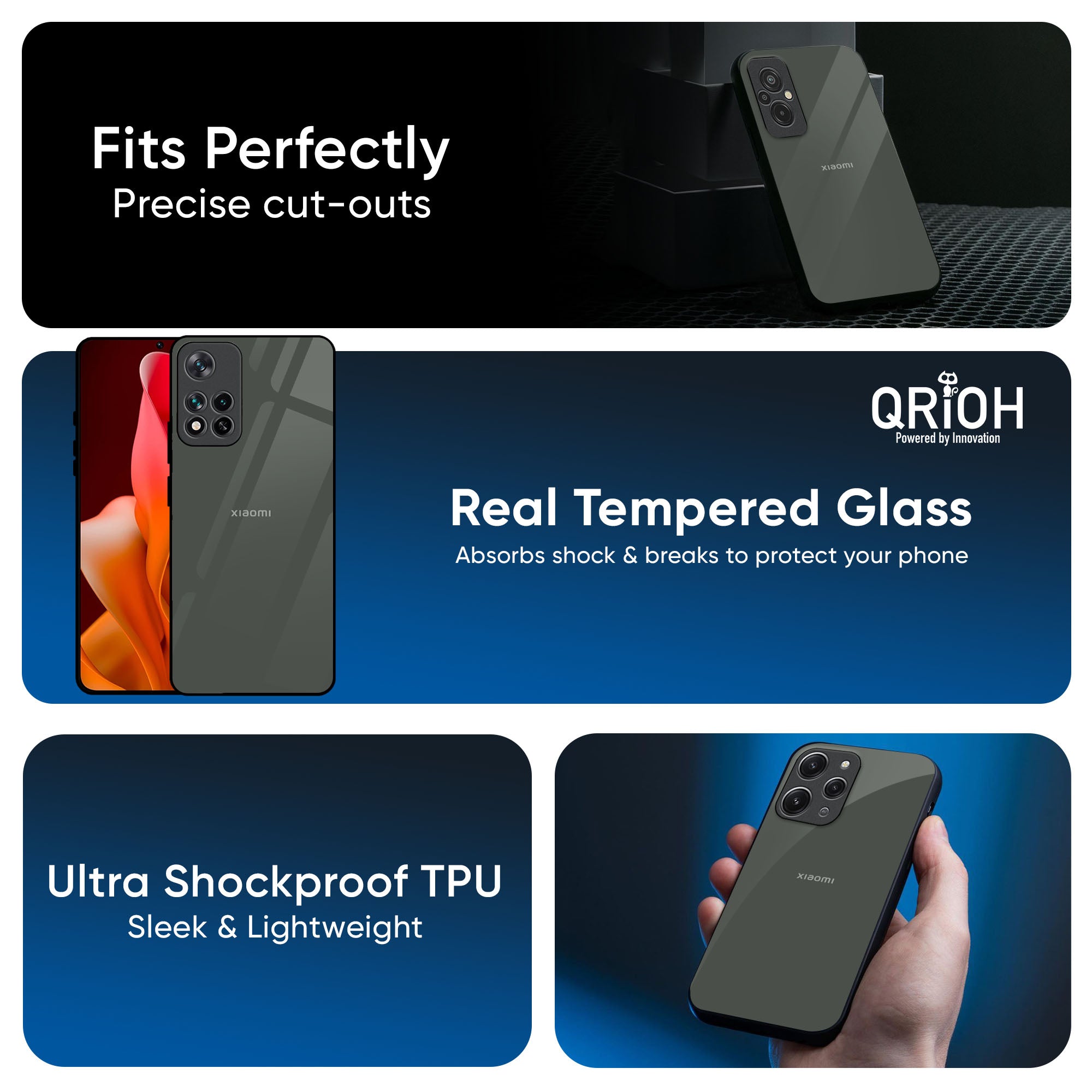 Charcoal Glass Case for Redmi Note 14 5G