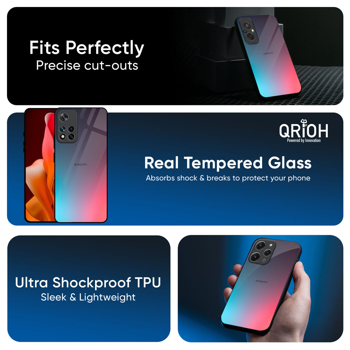 Rainbow Laser Glass Case for Mi 14 CIVI