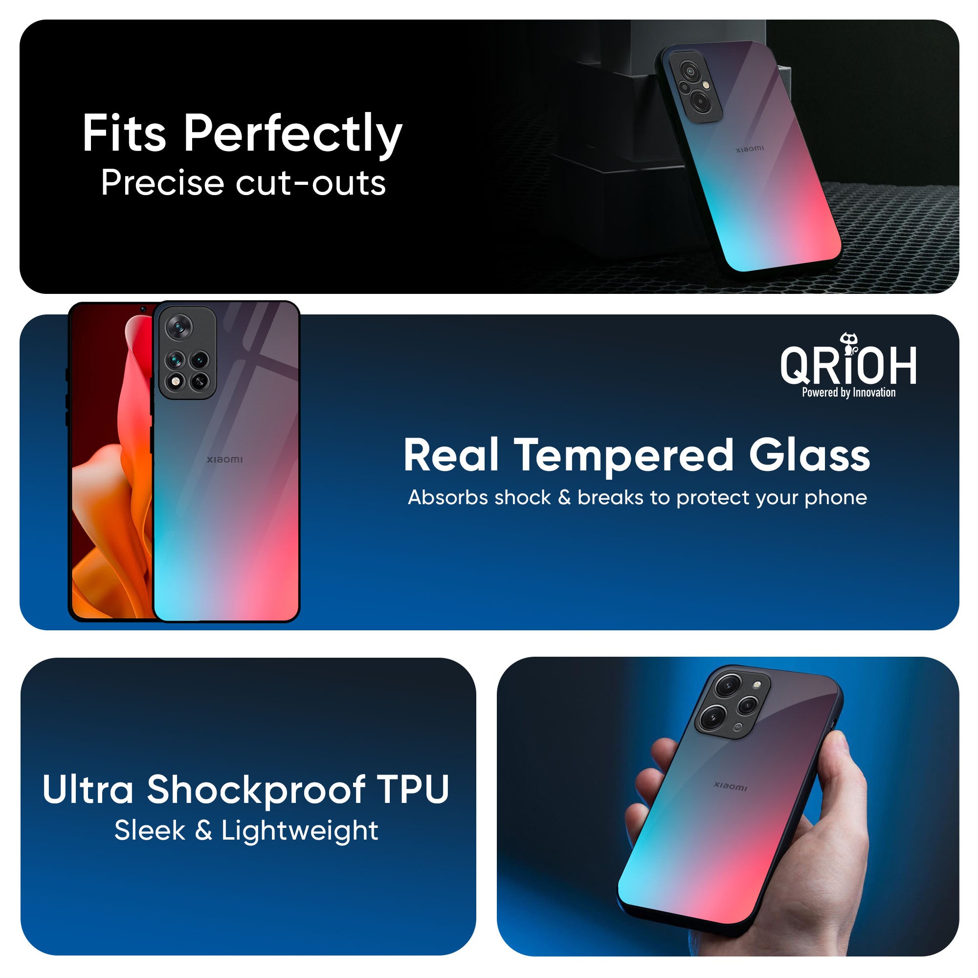 Rainbow Laser Glass Case for Redmi Note 14 5G