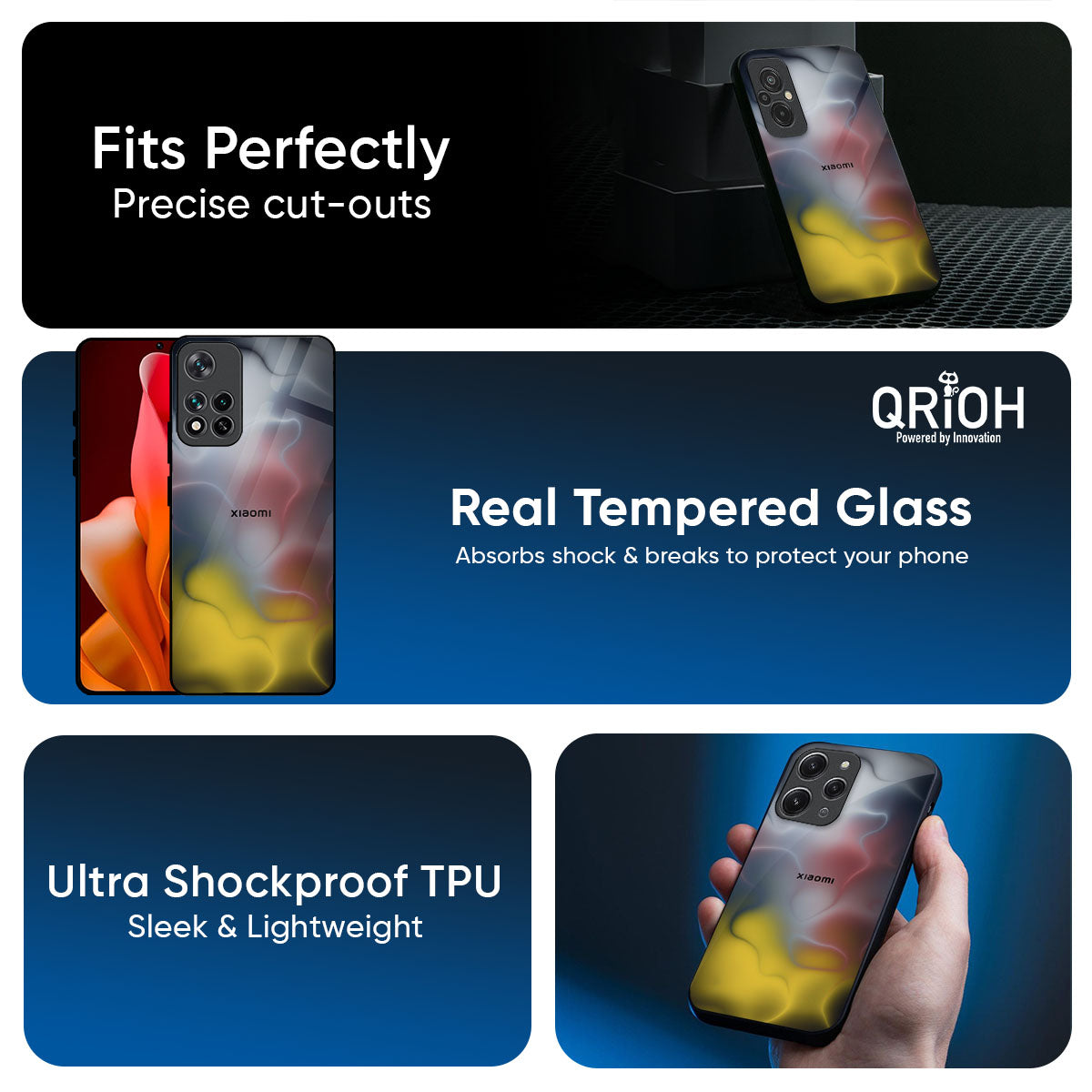 Colorful Smoke Glass Case for Redmi Note 14 5G