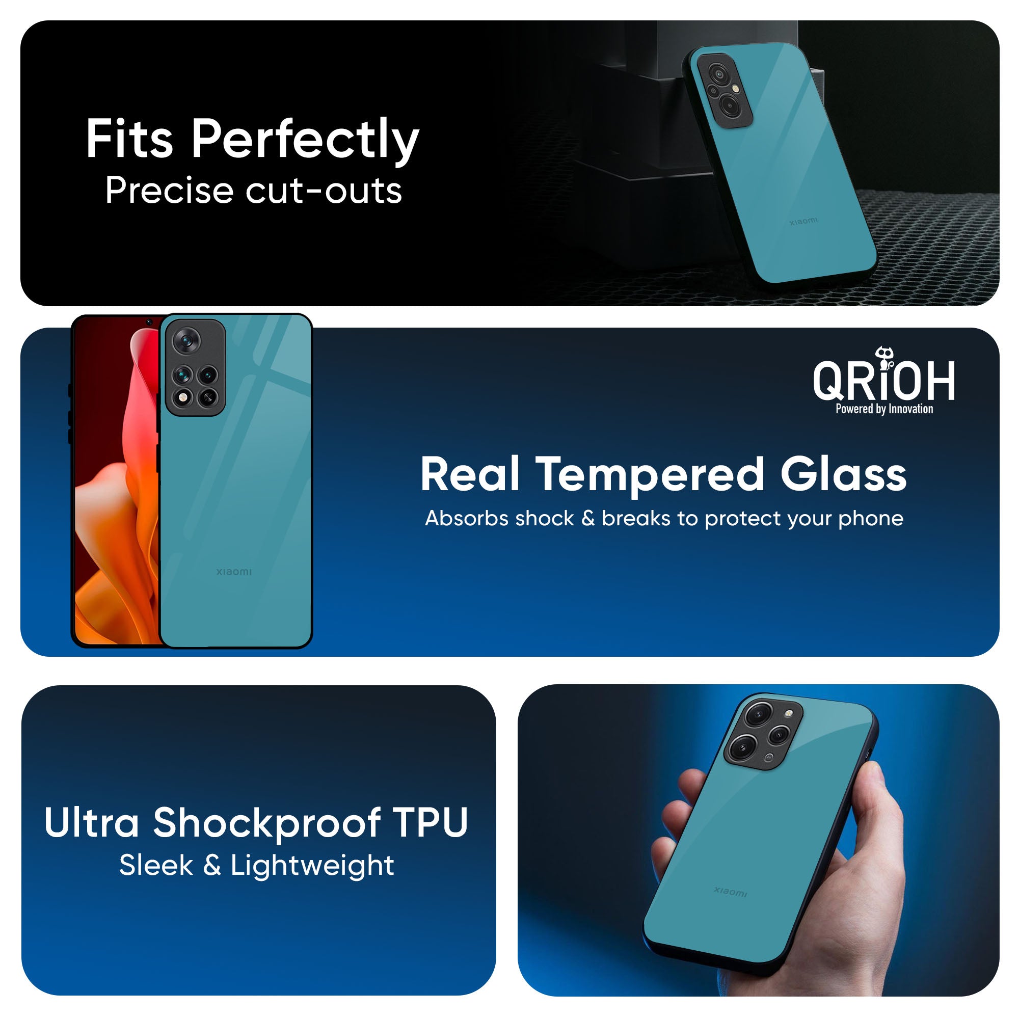 Oceanic Turquiose Glass Case for Redmi Note 14 5G
