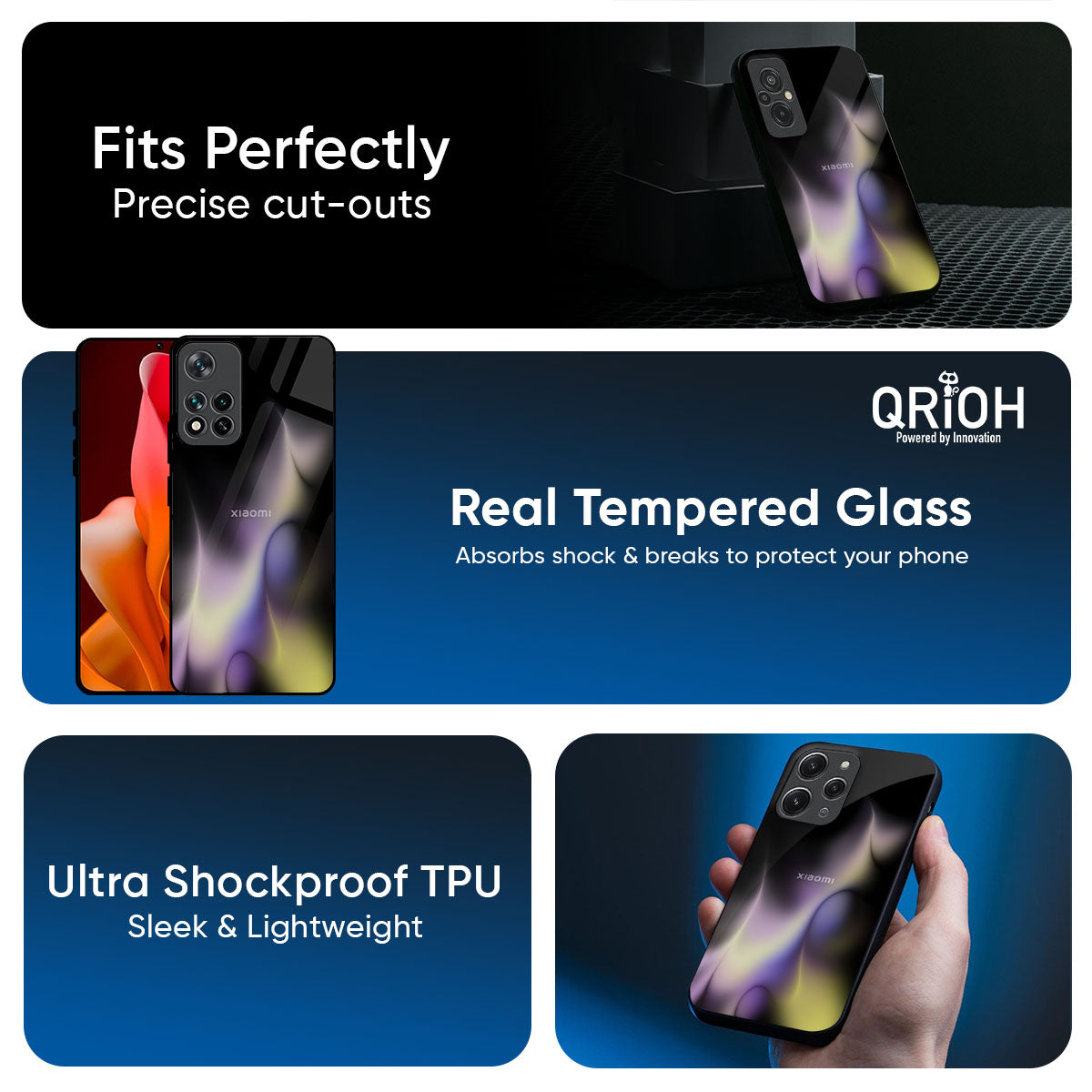 Flames Flow Glass Case for Redmi Note 14 5G