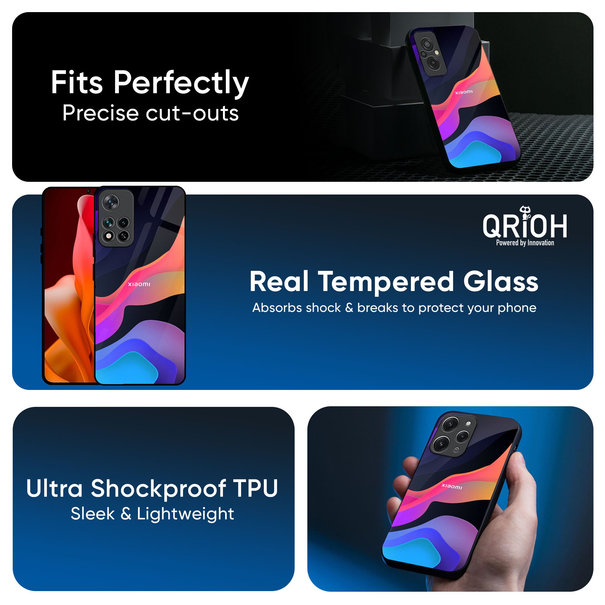 Colorful Fluid Glass Case for Redmi Note 14 5G