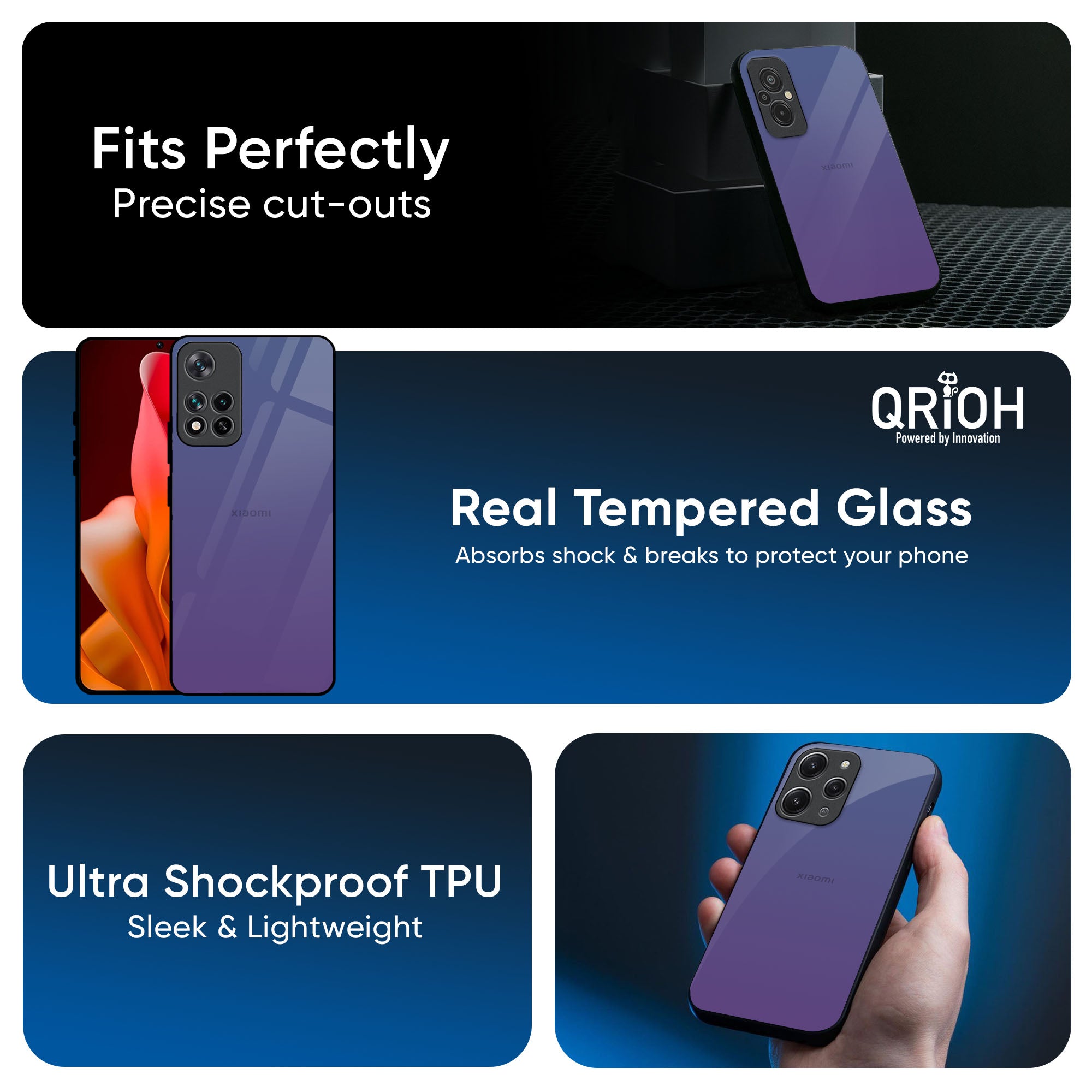 Indigo Pastel Glass Case For Redmi Note 14 5G