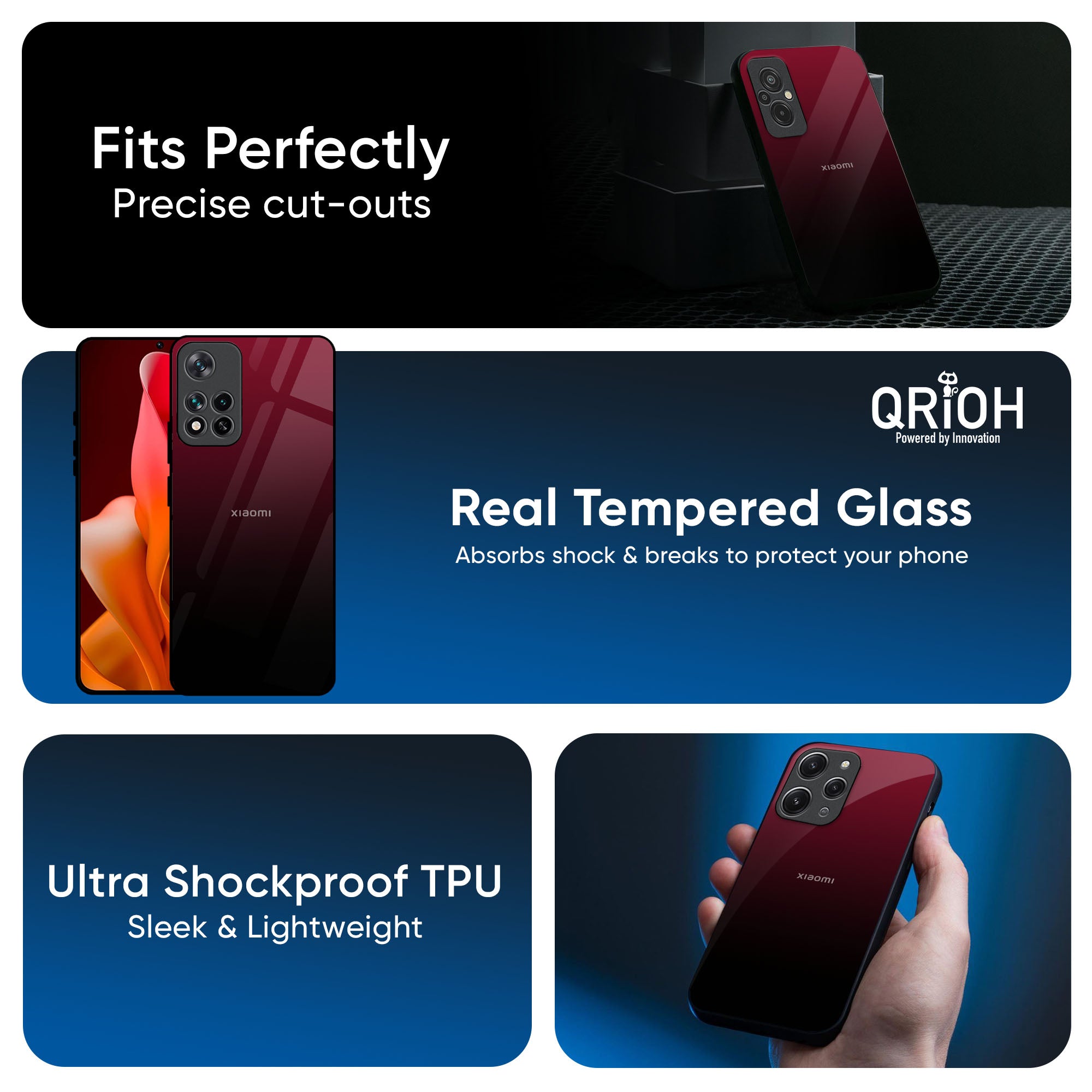 Wine Red Glass Case For Redmi Note 14 5G