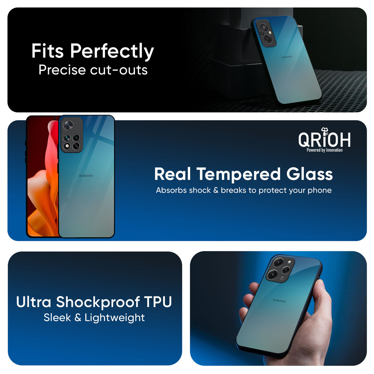 Sea Theme Gradient Glass Case for Mi 14 CIVI
